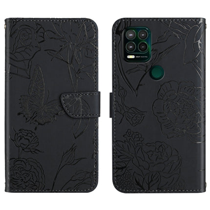 Skin Feel Butterfly Peony Embossed Leather Phone Case, For Motorola Moto G Power 2021, For Motorola Moto G Power 2022, For Motorola Moto G Pure 2021, For Motorola Moto G Stylus 5G