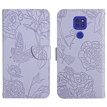 Skin Feel Butterfly Peony Embossed Leather Phone Case, For Motorola Moto G9, For Motorola Moto G9 Plus, For Motorola Moto G9 Power, For Motorola Moto G22