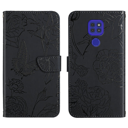 Skin Feel Butterfly Peony Embossed Leather Phone Case, For Motorola Moto G9, For Motorola Moto G9 Plus, For Motorola Moto G9 Power, For Motorola Moto G22