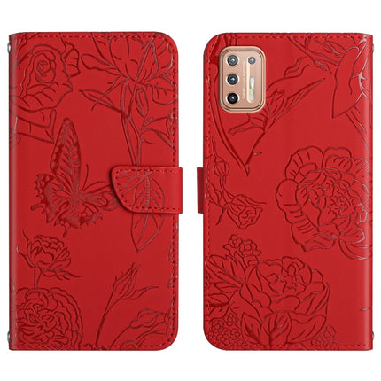 Skin Feel Butterfly Peony Embossed Leather Phone Case, For Motorola Moto G9, For Motorola Moto G9 Plus, For Motorola Moto G9 Power, For Motorola Moto G22