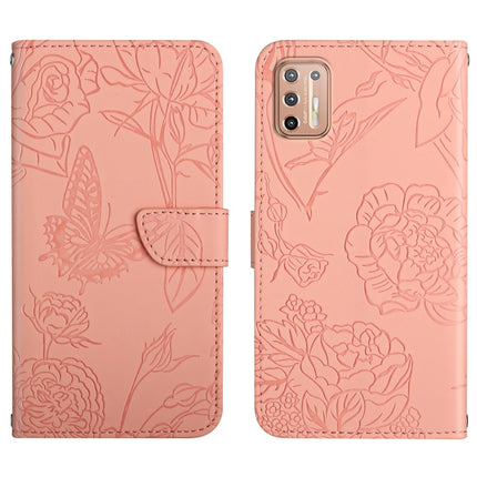 Skin Feel Butterfly Peony Embossed Leather Phone Case, For Motorola Moto G9, For Motorola Moto G9 Plus, For Motorola Moto G9 Power, For Motorola Moto G22