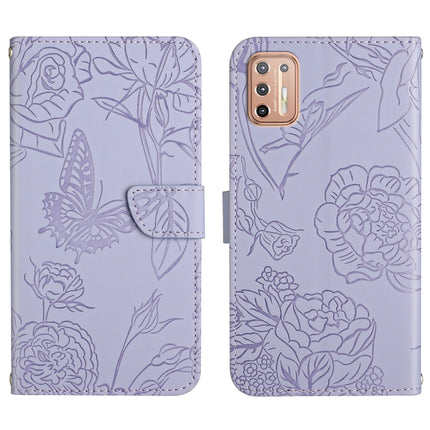 Skin Feel Butterfly Peony Embossed Leather Phone Case, For Motorola Moto G9, For Motorola Moto G9 Plus, For Motorola Moto G9 Power, For Motorola Moto G22