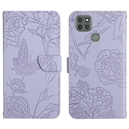 Skin Feel Butterfly Peony Embossed Leather Phone Case, For Motorola Moto G9, For Motorola Moto G9 Plus, For Motorola Moto G9 Power, For Motorola Moto G22