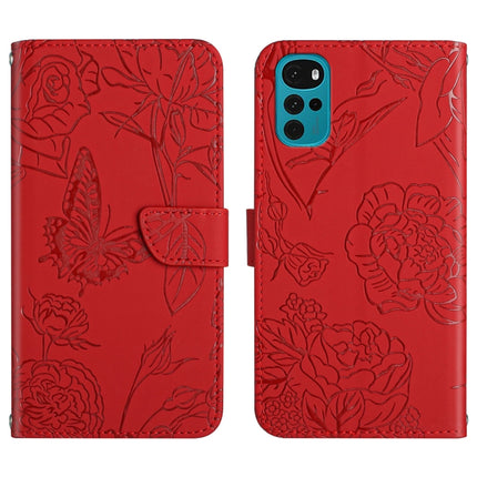 Skin Feel Butterfly Peony Embossed Leather Phone Case, For Motorola Moto G9, For Motorola Moto G9 Plus, For Motorola Moto G9 Power, For Motorola Moto G22