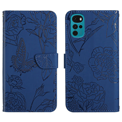 Skin Feel Butterfly Peony Embossed Leather Phone Case, For Motorola Moto G9, For Motorola Moto G9 Plus, For Motorola Moto G9 Power, For Motorola Moto G22