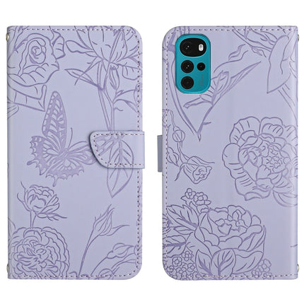Skin Feel Butterfly Peony Embossed Leather Phone Case, For Motorola Moto G9, For Motorola Moto G9 Plus, For Motorola Moto G9 Power, For Motorola Moto G22