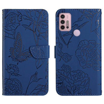 Skin Feel Butterfly Peony Embossed Leather Phone Case, For Motorola Moto G30, For Motorola Moto G31 / G41, For Motorola Moto G50, For Motorola Moto G51