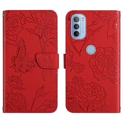 Skin Feel Butterfly Peony Embossed Leather Phone Case, For Motorola Moto G30, For Motorola Moto G31 / G41, For Motorola Moto G50, For Motorola Moto G51