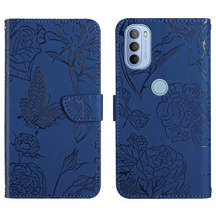 Skin Feel Butterfly Peony Embossed Leather Phone Case, For Motorola Moto G30, For Motorola Moto G31 / G41, For Motorola Moto G50, For Motorola Moto G51