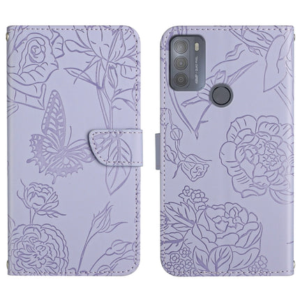 Skin Feel Butterfly Peony Embossed Leather Phone Case, For Motorola Moto G30, For Motorola Moto G31 / G41, For Motorola Moto G50, For Motorola Moto G51
