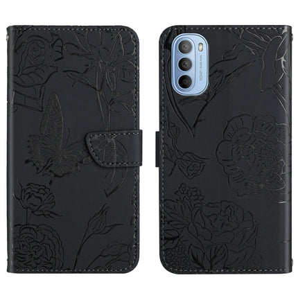 Skin Feel Butterfly Peony Embossed Leather Phone Case, For Motorola Moto G30, For Motorola Moto G31 / G41, For Motorola Moto G50, For Motorola Moto G51