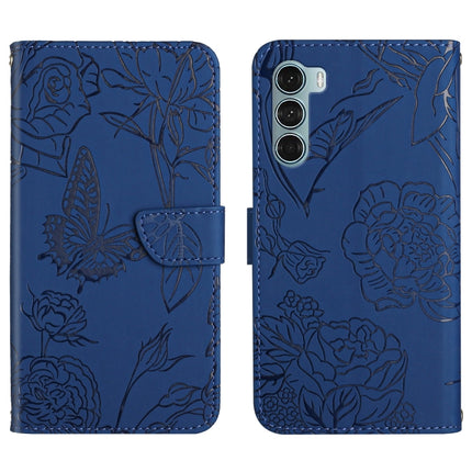 Skin Feel Butterfly Peony Embossed Leather Phone Case, For Motorola Moto G60, For Motorola Moto G60s, For Motorola Moto G71, For Motorola Moto G200 5G