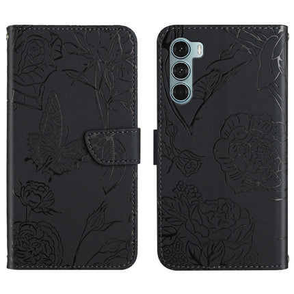 Skin Feel Butterfly Peony Embossed Leather Phone Case, For Motorola Moto G60, For Motorola Moto G60s, For Motorola Moto G71, For Motorola Moto G200 5G