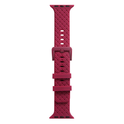 Braided Texture Silicone Watchband For Apple Watch Series, 7 41mm / 6&SE&5&4 40mm / 3&2&1 38mm, 7 45mm / 6&SE&5&4 44mm / 3&2&1 42mm