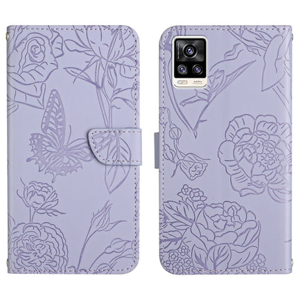 Skin Feel Butterfly Peony Embossed Leather Phone Case, For vivo S7 / V20 Pro, For vivo S9, For vivo S9e, For vivo S10 / S10 Pro