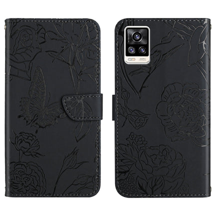 Skin Feel Butterfly Peony Embossed Leather Phone Case, For vivo S7 / V20 Pro, For vivo S9, For vivo S9e, For vivo S10 / S10 Pro