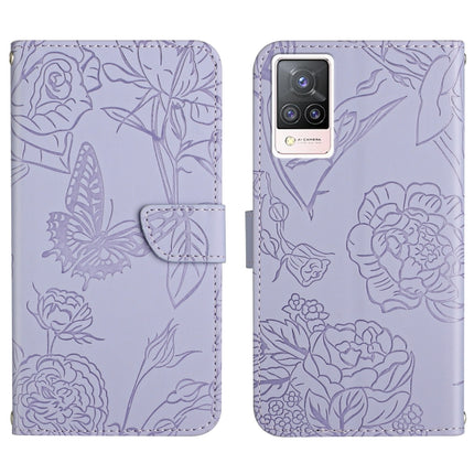 Skin Feel Butterfly Peony Embossed Leather Phone Case, For vivo S7 / V20 Pro, For vivo S9, For vivo S9e, For vivo S10 / S10 Pro