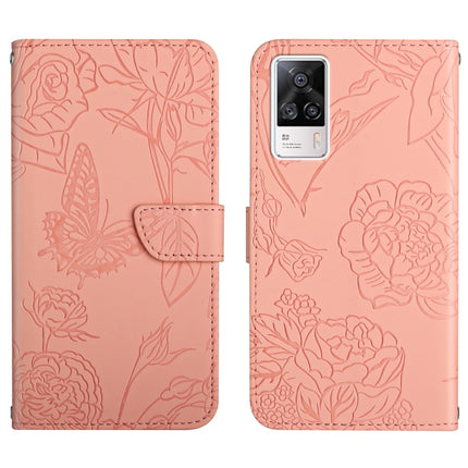 Skin Feel Butterfly Peony Embossed Leather Phone Case, For vivo S7 / V20 Pro, For vivo S9, For vivo S9e, For vivo S10 / S10 Pro