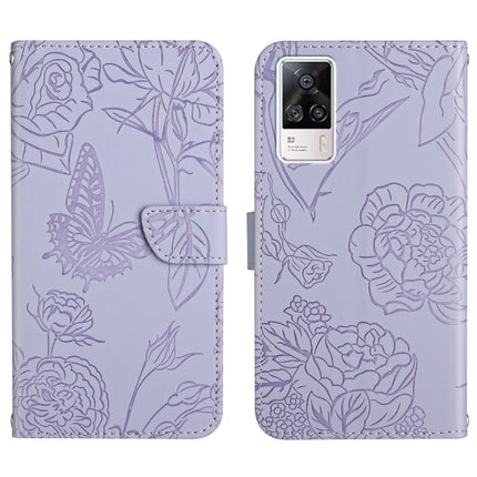 Skin Feel Butterfly Peony Embossed Leather Phone Case, For vivo S7 / V20 Pro, For vivo S9, For vivo S9e, For vivo S10 / S10 Pro