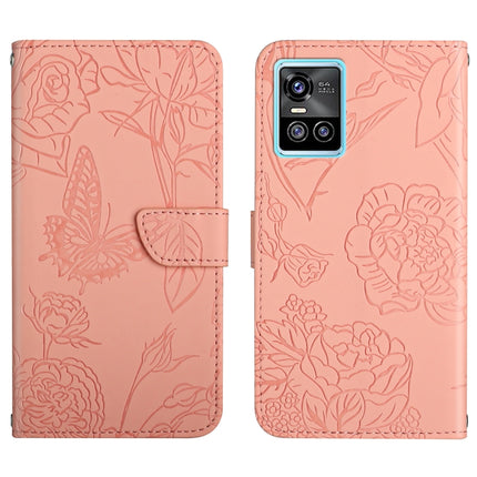 Skin Feel Butterfly Peony Embossed Leather Phone Case, For vivo S7 / V20 Pro, For vivo S9, For vivo S9e, For vivo S10 / S10 Pro