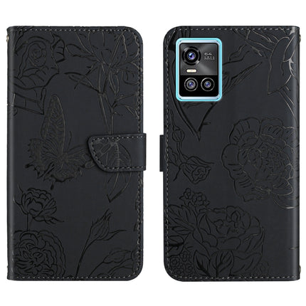 Skin Feel Butterfly Peony Embossed Leather Phone Case, For vivo S7 / V20 Pro, For vivo S9, For vivo S9e, For vivo S10 / S10 Pro