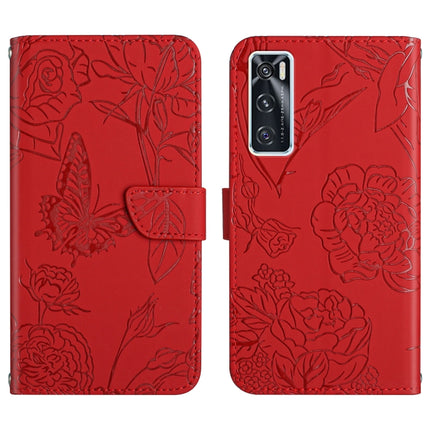 Skin Feel Butterfly Peony Embossed Leather Phone Case, For vivo V20 SE, For vivo V21 5G, For vivo V21e, For vivo Y20