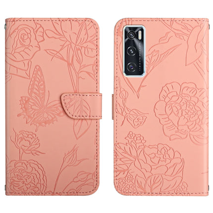 Skin Feel Butterfly Peony Embossed Leather Phone Case, For vivo V20 SE, For vivo V21 5G, For vivo V21e, For vivo Y20