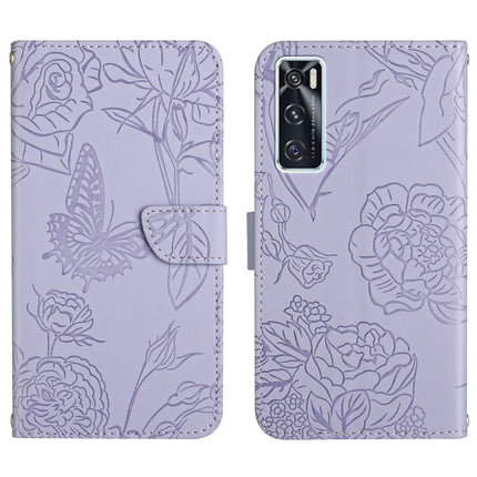 Skin Feel Butterfly Peony Embossed Leather Phone Case, For vivo V20 SE, For vivo V21 5G, For vivo V21e, For vivo Y20