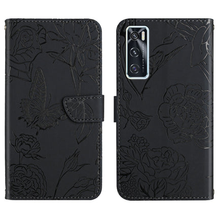 Skin Feel Butterfly Peony Embossed Leather Phone Case, For vivo V20 SE, For vivo V21 5G, For vivo V21e, For vivo Y20