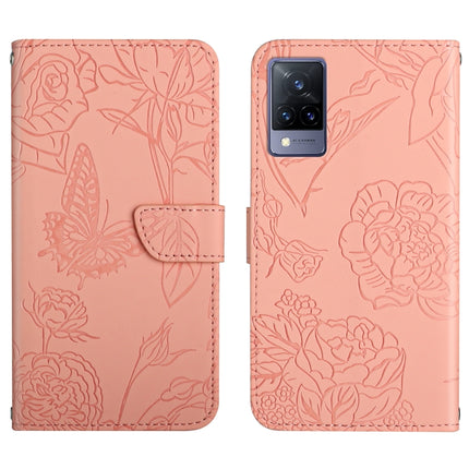 Skin Feel Butterfly Peony Embossed Leather Phone Case, For vivo V20 SE, For vivo V21 5G, For vivo V21e, For vivo Y20