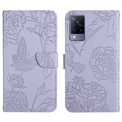Skin Feel Butterfly Peony Embossed Leather Phone Case, For vivo V20 SE, For vivo V21 5G, For vivo V21e, For vivo Y20
