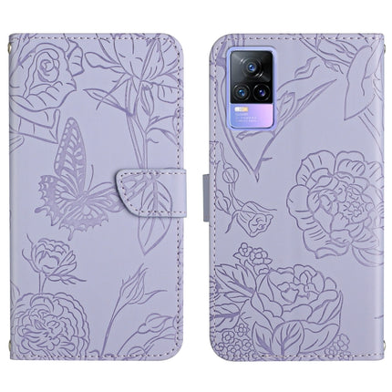 Skin Feel Butterfly Peony Embossed Leather Phone Case, For vivo V20 SE, For vivo V21 5G, For vivo V21e, For vivo Y20