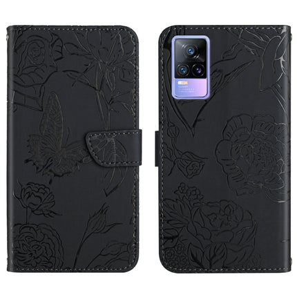 Skin Feel Butterfly Peony Embossed Leather Phone Case, For vivo V20 SE, For vivo V21 5G, For vivo V21e, For vivo Y20