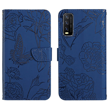 Skin Feel Butterfly Peony Embossed Leather Phone Case, For vivo V20 SE, For vivo V21 5G, For vivo V21e, For vivo Y20