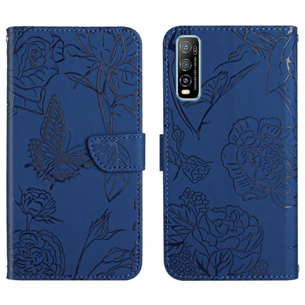 Skin Feel Butterfly Peony Embossed Leather Phone Case, For vivo Y51 2020, For vivo Y70s, For vivo Y72 5G