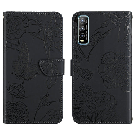 Skin Feel Butterfly Peony Embossed Leather Phone Case, For vivo Y51 2020, For vivo Y70s, For vivo Y72 5G