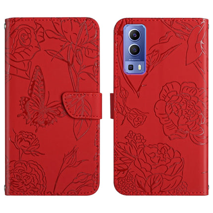 Skin Feel Butterfly Peony Embossed Leather Phone Case, For vivo Y51 2020, For vivo Y70s, For vivo Y72 5G
