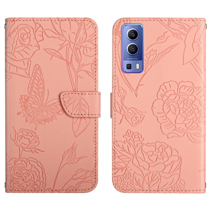 Skin Feel Butterfly Peony Embossed Leather Phone Case, For vivo Y51 2020, For vivo Y70s, For vivo Y72 5G