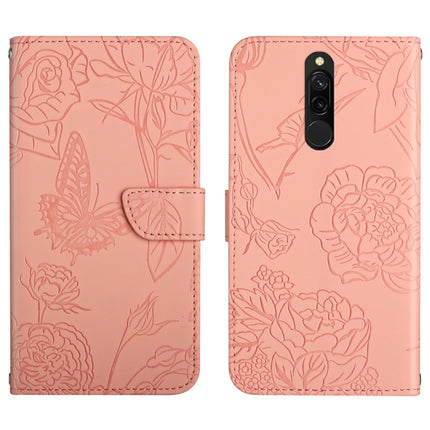 Skin Feel Butterfly Peony Embossed Leather Phone Case, For Xiaomi Redmi 8 / 8A, For Xiaomi Redmi 9, For Xiaomi Redmi 9A, For Xiaomi Redmi 9C