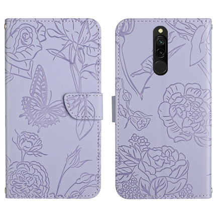 Skin Feel Butterfly Peony Embossed Leather Phone Case, For Xiaomi Redmi 8 / 8A, For Xiaomi Redmi 9, For Xiaomi Redmi 9A, For Xiaomi Redmi 9C