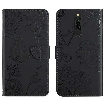 Skin Feel Butterfly Peony Embossed Leather Phone Case, For Xiaomi Redmi 8 / 8A, For Xiaomi Redmi 9, For Xiaomi Redmi 9A, For Xiaomi Redmi 9C