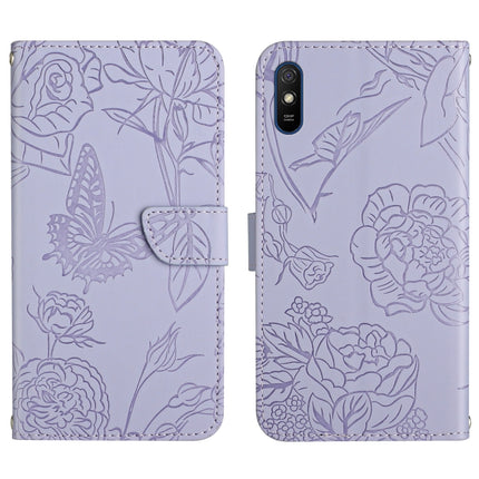 Skin Feel Butterfly Peony Embossed Leather Phone Case, For Xiaomi Redmi 8 / 8A, For Xiaomi Redmi 9, For Xiaomi Redmi 9A, For Xiaomi Redmi 9C