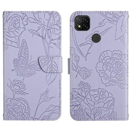 Skin Feel Butterfly Peony Embossed Leather Phone Case, For Xiaomi Redmi 8 / 8A, For Xiaomi Redmi 9, For Xiaomi Redmi 9A, For Xiaomi Redmi 9C