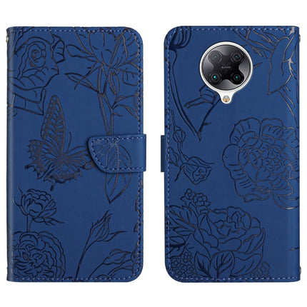 Skin Feel Butterfly Peony Embossed Leather Phone Case, For Xiaomi Redmi 10 4G, For Xiaomi Redmi 10 5G / Note 11E, For Xiaomi Redmi 10C, For Xiaomi Redmi K30 Pro
