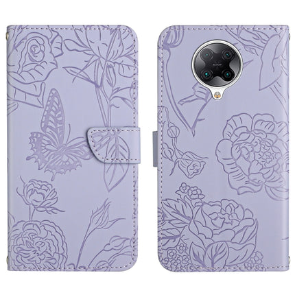 Skin Feel Butterfly Peony Embossed Leather Phone Case, For Xiaomi Redmi 10 4G, For Xiaomi Redmi 10 5G / Note 11E, For Xiaomi Redmi 10C, For Xiaomi Redmi K30 Pro