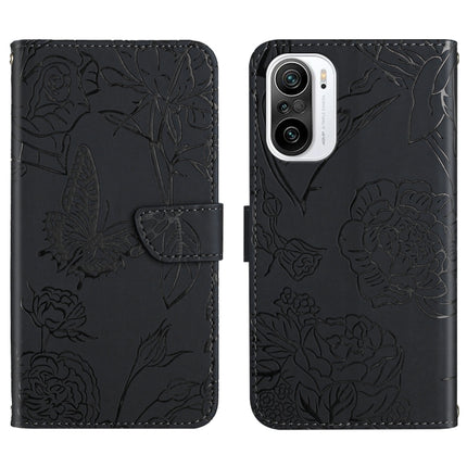 Skin Feel Butterfly Peony Embossed Leather Phone Case, For Xiaomi Redmi K40, For Xiaomi Redmi Note 7, For Xiaomi Redmi Note 8, For Xiaomi Redmi Note 8 Pro