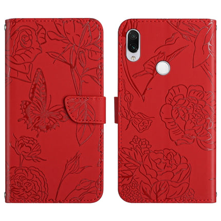 Skin Feel Butterfly Peony Embossed Leather Phone Case, For Xiaomi Redmi K40, For Xiaomi Redmi Note 7, For Xiaomi Redmi Note 8, For Xiaomi Redmi Note 8 Pro