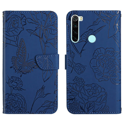 Skin Feel Butterfly Peony Embossed Leather Phone Case, For Xiaomi Redmi K40, For Xiaomi Redmi Note 7, For Xiaomi Redmi Note 8, For Xiaomi Redmi Note 8 Pro