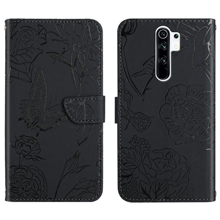 Skin Feel Butterfly Peony Embossed Leather Phone Case, For Xiaomi Redmi K40, For Xiaomi Redmi Note 7, For Xiaomi Redmi Note 8, For Xiaomi Redmi Note 8 Pro