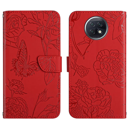 Skin Feel Butterfly Peony Embossed Leather Phone Case, For Xiaomi Redmi Note 8T, For Xiaomi Redmi Note 9 4G, For Xiaomi Redmi Note 9 5G, For Xiaomi Redmi Note 9 Pro